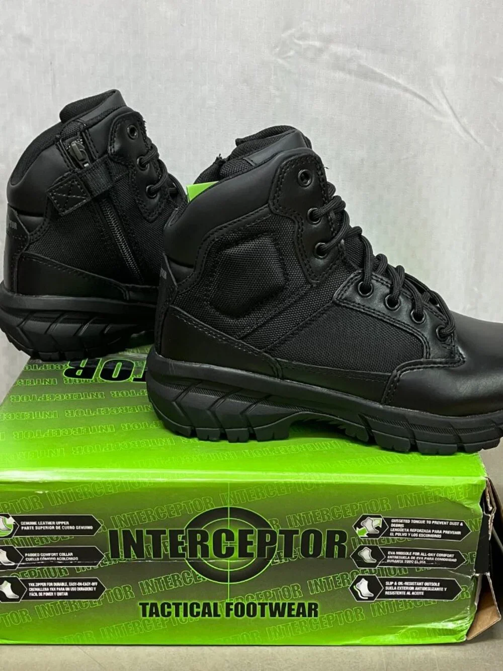 NWT Interceptor Men's Litefast Zippered 7.5 Soft Toe Tactical Boots